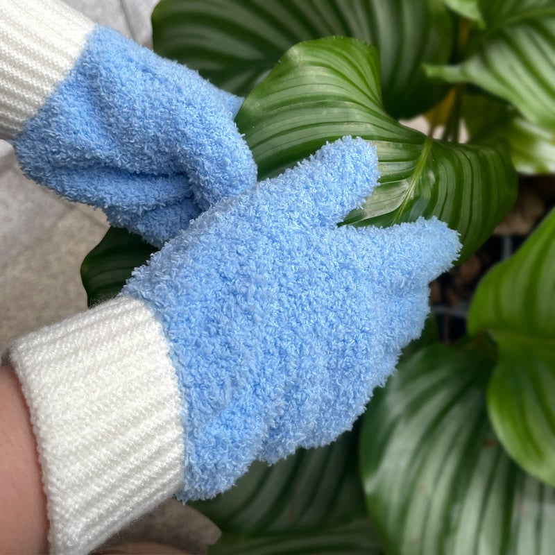 MIG4U Microfiber Dusting Gloves House Cleaning Glove for Blinds, Windows, Shutters, Furniture, and Car, Reusable Lint-Free Blue 1 Pair S/M - Image 4